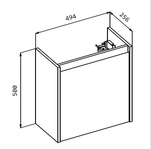 Тумба-умывальник подвесная BelBagno KRAFT MINI 50 R Pino Pasadena KRAFT MINI-500/260-1A-SO-PP-R+7045-KL