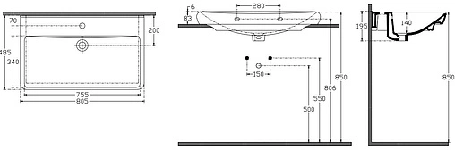 Раковина ISVEA Viva 81 белый 10VV50081SV