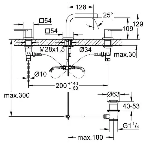 Смеситель для раковины Grohe Quadra хром 20306000