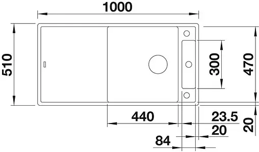 Мойка кухонная Blanco Axia III 6 S 100 (доска ясень) алюметаллик 523502