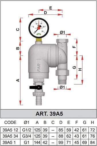 Фильтр тонкой очистки воды 1&quot;н x 1&quot;в Far FA 39A5 1