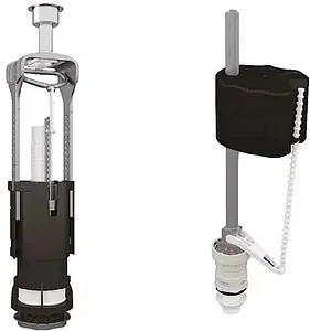 Комплект арматуры для бачка однорежимный ½" пластик нижний OLI URAL I + UNI BOTTOM ½ 216445 Комплект арматуры для бачка однорежимный ½" пластик нижний OLI URAL I + UNI BOTTOM ½ 216445, 1