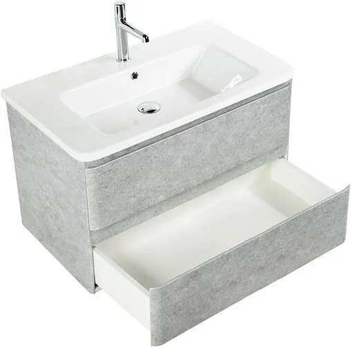 Тумба-умывальник подвесная BelBagno ALBANO 90 Cemento Verona Grigio ALBANO-900-2C-SO-CVG+BB900/455-LV-MR-ALR