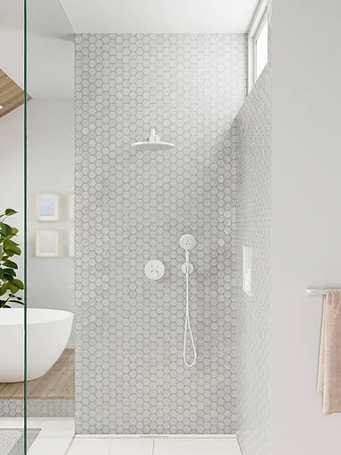 Термостат для 2 потребителей Hansgrohe ShowerSelect S белый матовый 15743700