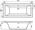 Ванна акриловая BERGES Tari 170x80 с каркасом 050030