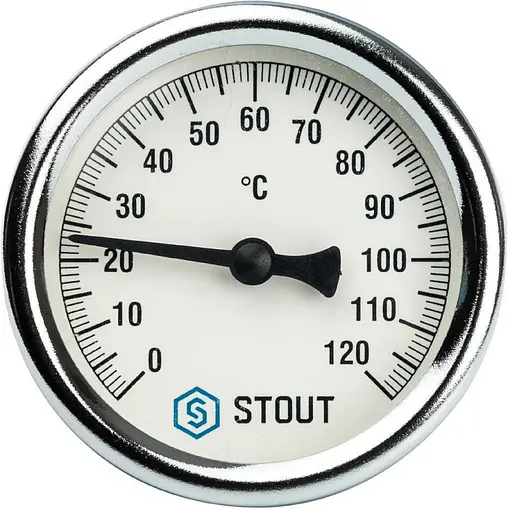 Термометр биметаллический Stout 63мм 120°С гильза 50мм ½&quot; SIM-0003-635015