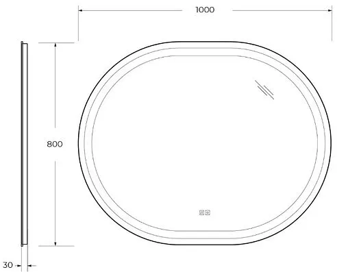 Зеркало с подсветкой Cezares Giubileo 100x80 с подогревом CZR-SPC-GIUBILEO-1000-800-TCH-WARM