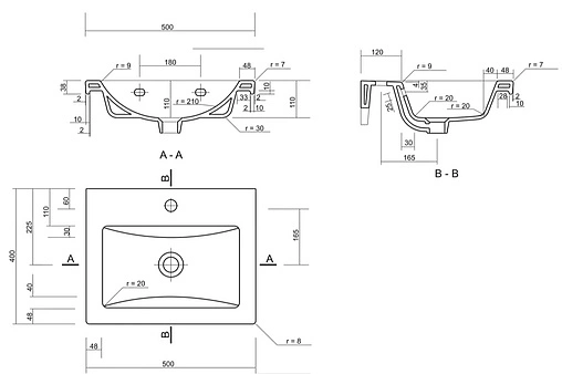 Раковина Milardo Wash Basin 50 белый 0015000M28