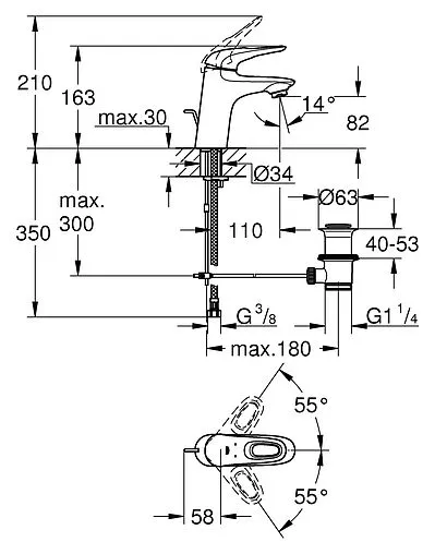 Смеситель для раковины Grohe Eurostyle New белый 33558LS3