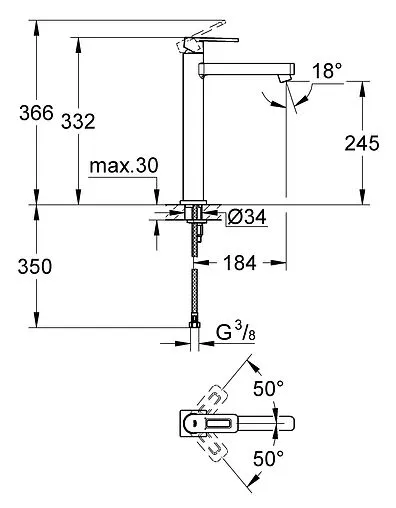 Смеситель для раковины Grohe Quadra хром 23404000