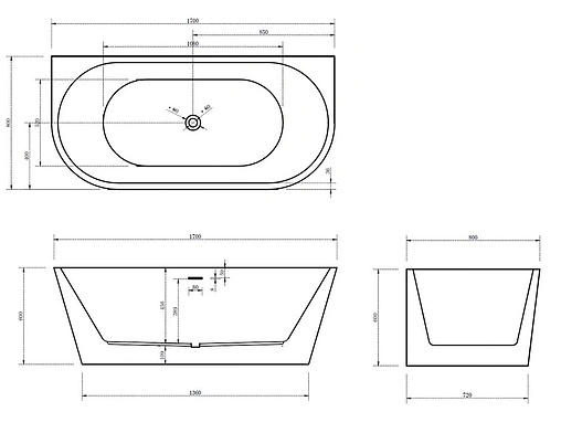 Ванна акриловая Abber 170x80 белый/панель Blue AB9216-1.7DB