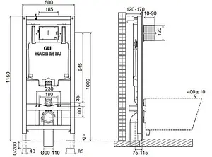 Инсталляция для подвесного унитаза OLI 80 300572 Инсталляция для подвесного унитаза OLI 80 300572, 2