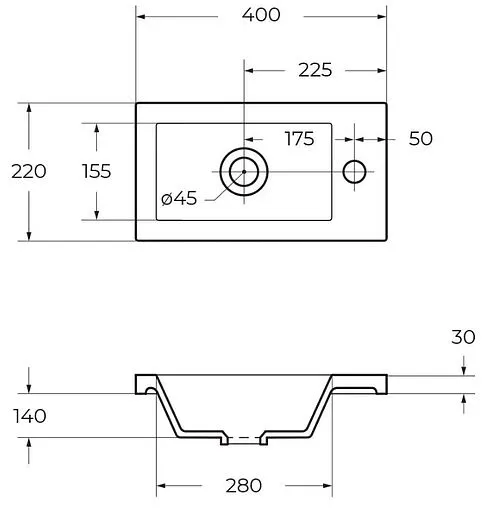 Раковина BelBagno PIETRA MINI 40 белый BB-400-PM-LVB