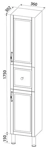 Шкаф-пенал напольный IDDIS Oxford белый OXF36W0i97