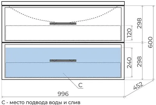 Тумба под умывальник подвесная Uperwood Foster 100 белый 291020514