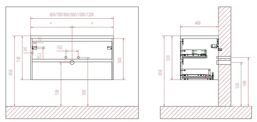 Тумба-умывальник подвесная BelBagno KRAFT 70 Rovere Nebrasca Nature KRAFT-700-2C-SO-RNN+