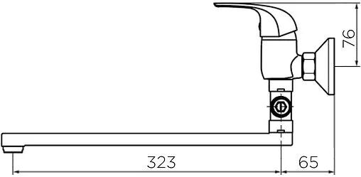 Смеситель для ванны с длинным изливом Dorff Stark хром D1109500