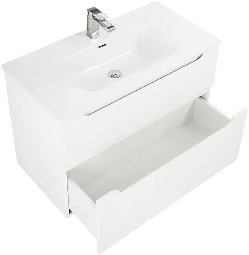 Тумба-умывальник подвесная BelBagno ETNA H-60 100 Bianco Lucido ETNA-H60-1000-2C-SO-BL-P+