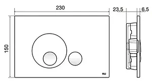 Клавиша смыва для унитаза OLI Globe 152952 черный матовый Клавиша смыва для унитаза OLI Globe 152952 черный матовый, 2