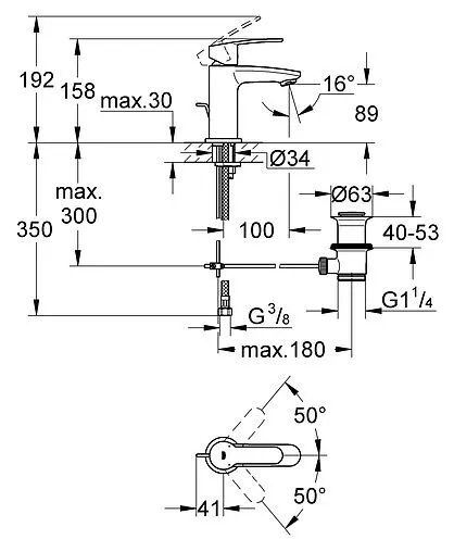 Смеситель для раковины Grohe Eurostyle Cosmopolitan хром 23037002