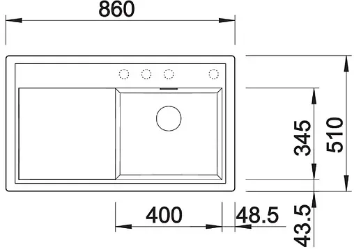 Мойка кухонная Blanco Zenar 45 S 86 L алюметаллик 523852