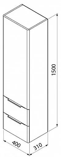 Шкаф-пенал подвесной IDDIS Calipso белый CAL4000i97