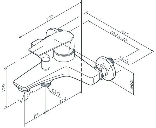 Смеситель для ванны Am.Pm Gem чёрный матовый F90A10022