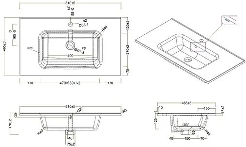 Раковина BelBagno 80 белый BB800ETL