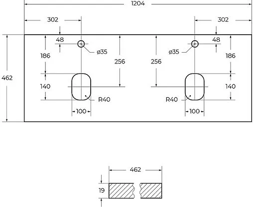 Столешница BelBagno 120 Bianco Opaco EK-120-2-BO