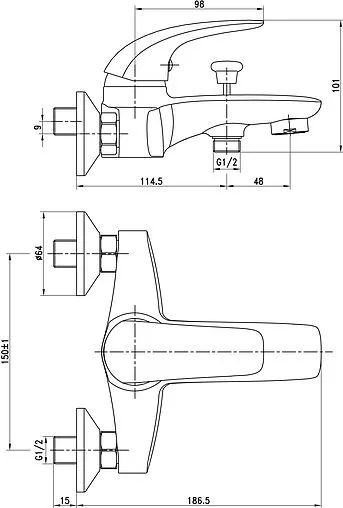 Смеситель для ванны Aquanet Cobra хром SD90361