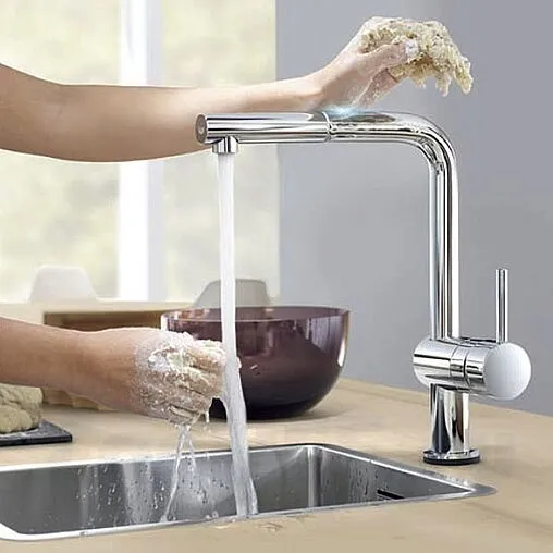 Смеситель для кухни с выдвижным изливом Grohe Minta хром матовый 32168DC0