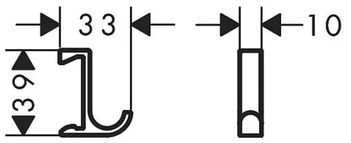 Крючок узкий 2шт Hansgrohe WallStoris чёрный матовый 27929670