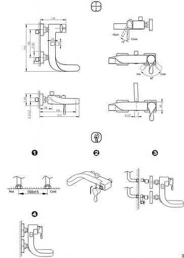 Смеситель для ванны Bravat Wave хром F674108C-01