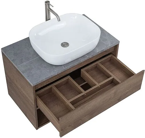 Тумба-умывальник подвесная BelBagno KRAFT 80 Rovere Tabacco KRAFT-800-1C-SO-RT+