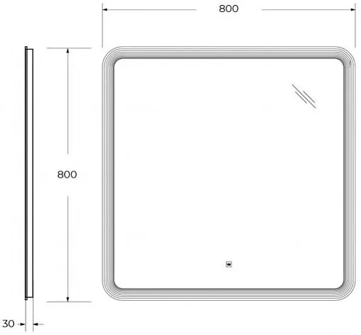 Зеркало с подсветкой Cezares Duet 80x80 CZR-SPC-DUET-800-800-LED-TCH