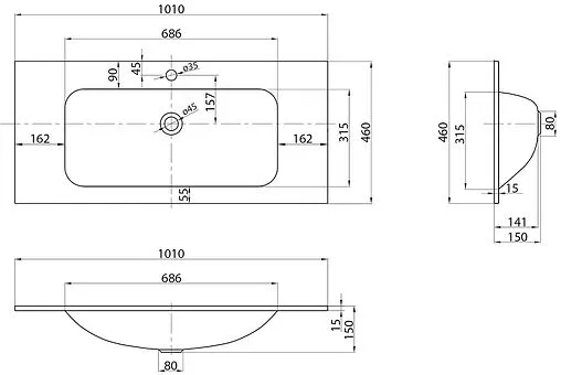 Раковина BelBagno 101 белый матовый BB1010/465-LV-VTR-BO