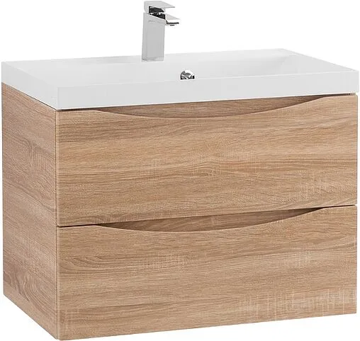 Тумба-умывальник подвесная BelBagno MARINO 70 Rovere Bianco MARINO-700-2C-SO-WO-P+BB700/450-LV-MR-AST