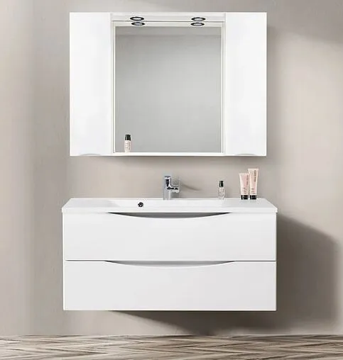 Шкаф-зеркало BelBagno FLY-MARINO 120 Bianco Lucido MARINO-SPC-1200/750-2A-BL-P