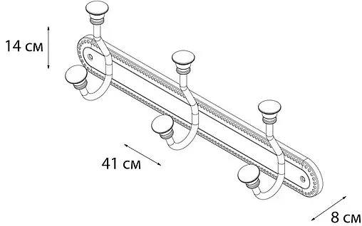 Планка с 3-мя крючками Fixsen Adele хром FX-55005-3