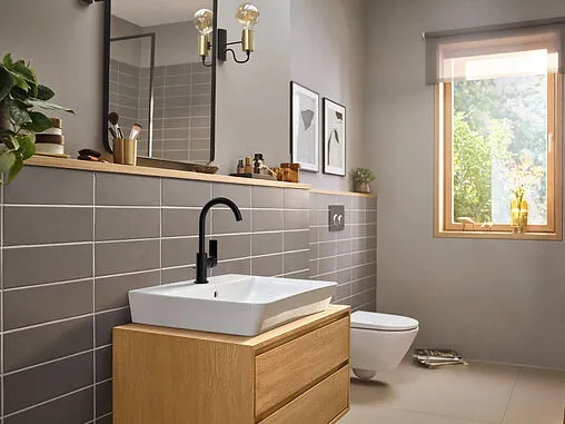 Смеситель для раковины Hansgrohe Rebris E 210 чёрный матовый 72576670