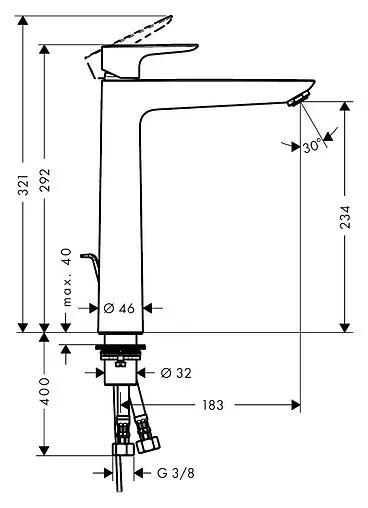 Смеситель для раковины Hansgrohe Talis E 240 хром 71716000