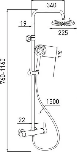 Душевая система со смесителем для душа Gross Aqua Space хром GA9014SMD