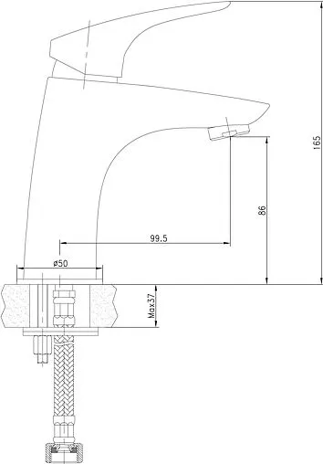 Смеситель для раковины Aquanet Techno хром SD90883