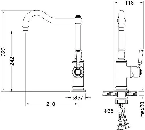 Смеситель для кухни Aquatek Классик золото AQ1580PG