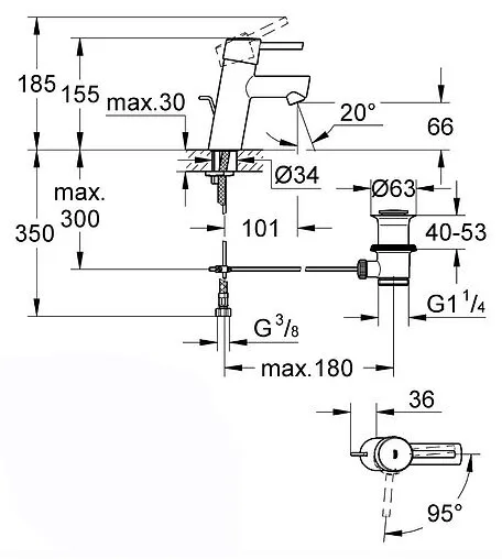 Смеситель для раковины Grohe Concetto хром 2338010E