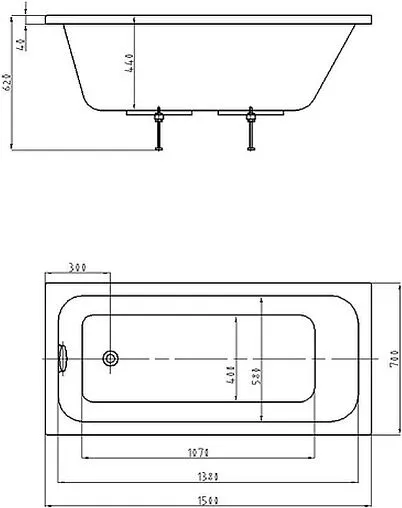 Ванна акриловая Aquatek Мия 150x70 MIY150-0000001