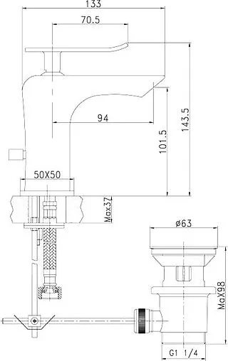 Смеситель для раковины Lemark Contest белый/хром LM5806CW