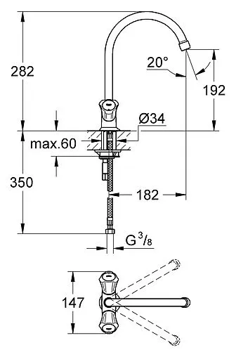 Смеситель для кухни Grohe Costa L хром 31831001