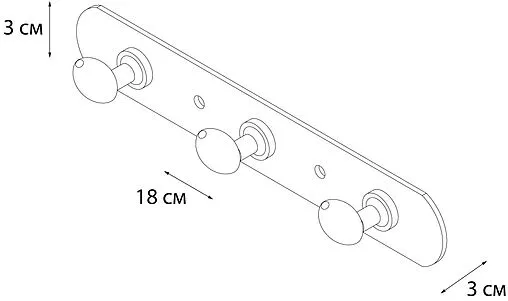 Планка с 3-мя крючками Fixsen Equipment хром FX-1413