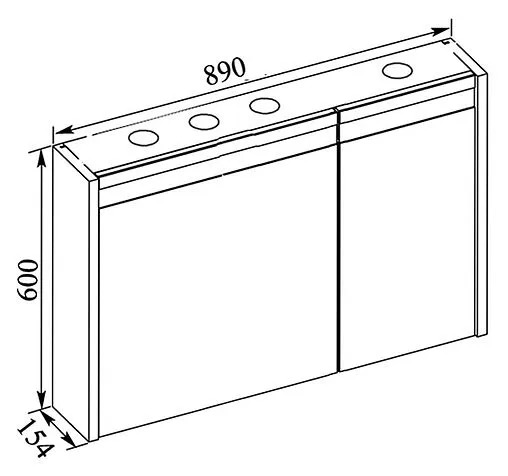 Шкаф-зеркало Aquanet Лайн 90 L белый 00165582